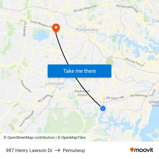 987 Henry Lawson Dr to Pemulwuy map
