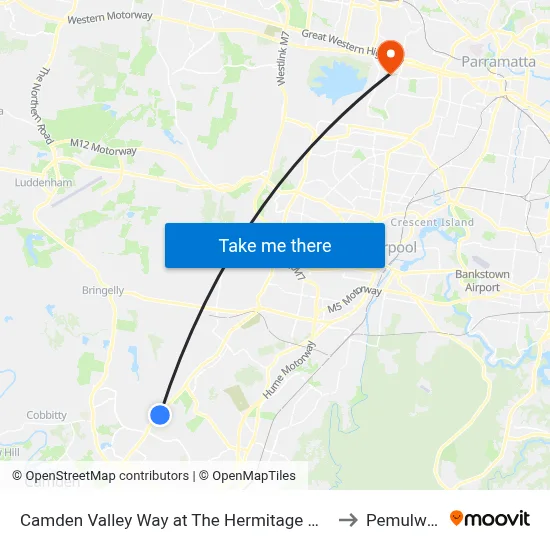 Camden Valley Way at The Hermitage Way to Pemulwuy map