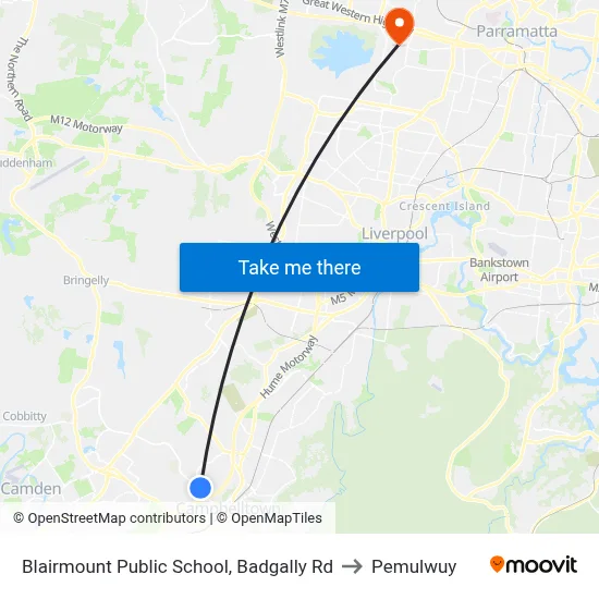 Blairmount Public School, Badgally Rd to Pemulwuy map