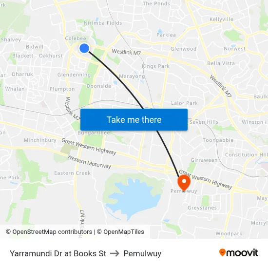 Yarramundi Dr at Books St to Pemulwuy map