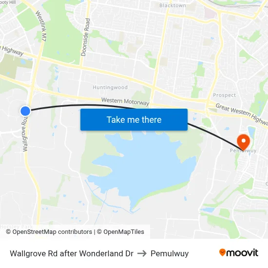 Wallgrove Rd after Wonderland Dr to Pemulwuy map