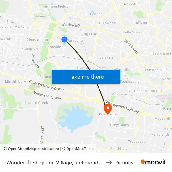 Woodcroft Shopping Village, Richmond Rd to Pemulwuy map