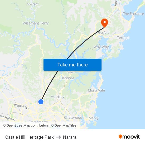 Castle Hill Heritage Park to Narara map