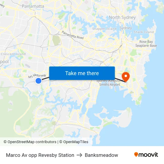 Marco Av opp Revesby Station to Banksmeadow map