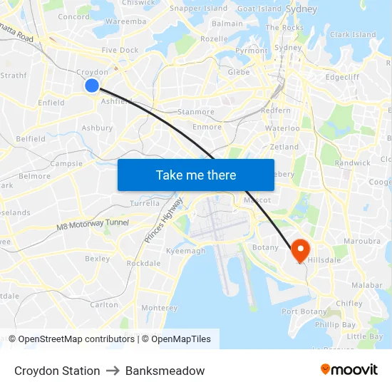 Croydon Station to Banksmeadow map