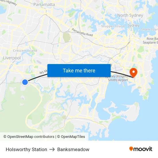 Holsworthy Station to Banksmeadow map