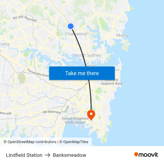 Lindfield Station to Banksmeadow map