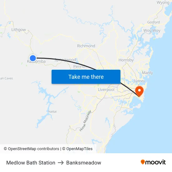 Medlow Bath Station to Banksmeadow map