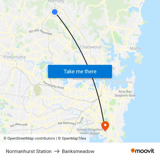 Normanhurst Station to Banksmeadow map