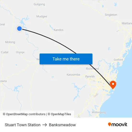 Stuart Town Station to Banksmeadow map