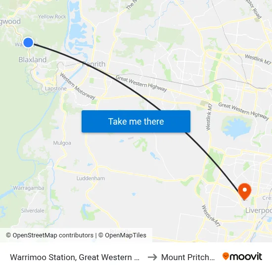 Warrimoo Station, Great Western Hwy to Mount Pritchard map
