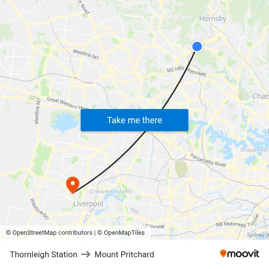 Thornleigh Station to Mount Pritchard map