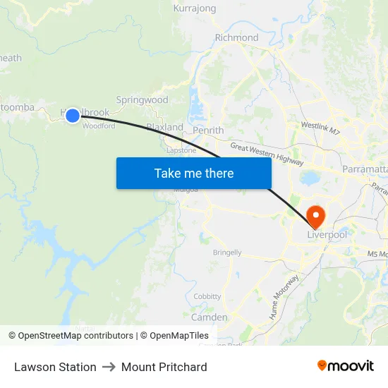 Lawson Station to Mount Pritchard map