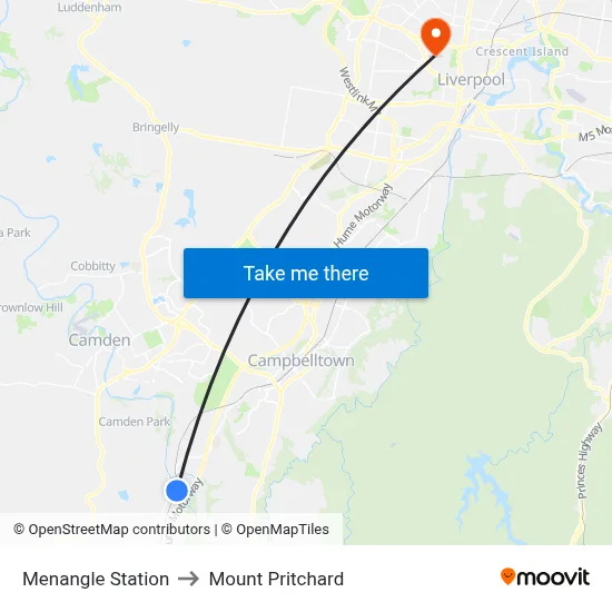 Menangle Station to Mount Pritchard map