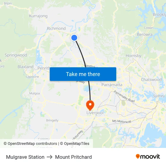 Mulgrave Station to Mount Pritchard map