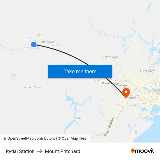 Rydal Station to Mount Pritchard map