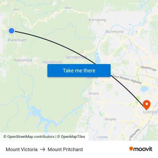 Mount Victoria to Mount Pritchard map