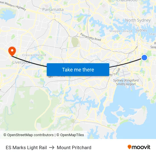 ES Marks Light Rail to Mount Pritchard map