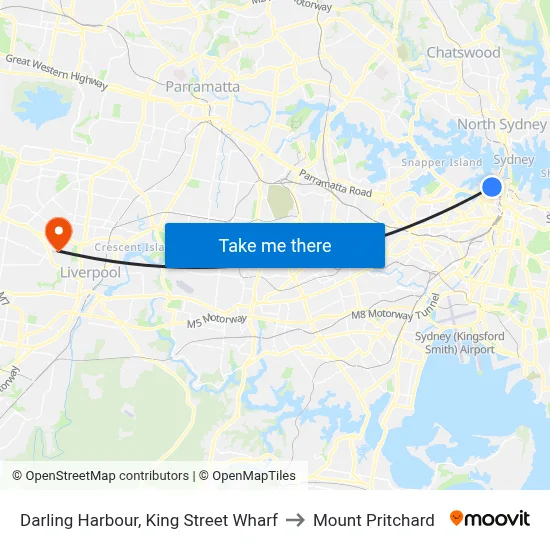 Darling Harbour, King Street Wharf to Mount Pritchard map