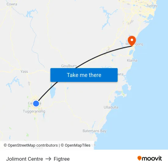 Jolimont Centre to Figtree map