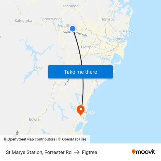 St Marys Station, Forrester Rd to Figtree map