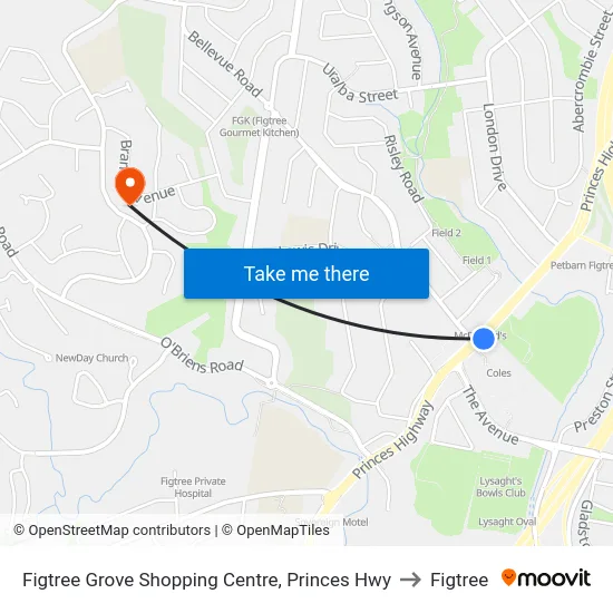 Figtree Grove Shopping Centre, Princes Hwy to Figtree map