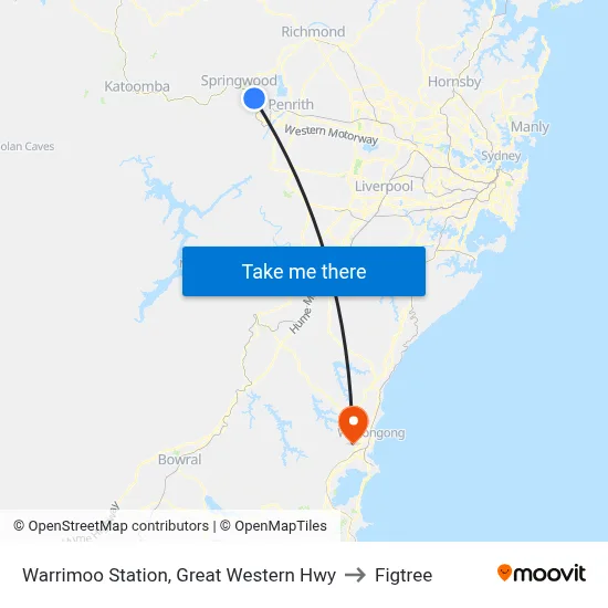 Warrimoo Station, Great Western Hwy to Figtree map