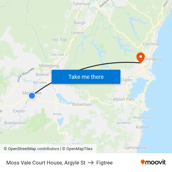 Moss Vale Court House, Argyle St to Figtree map