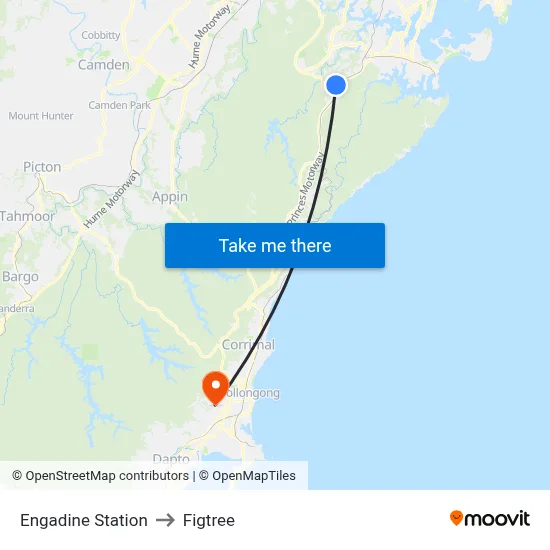 Engadine Station to Figtree map