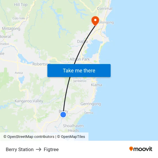 Berry Station to Figtree map