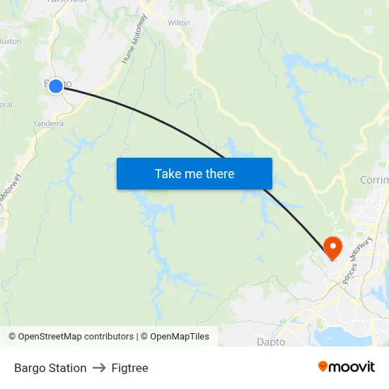 Bargo Station to Figtree map