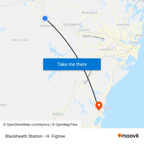 Blackheath Station to Figtree map