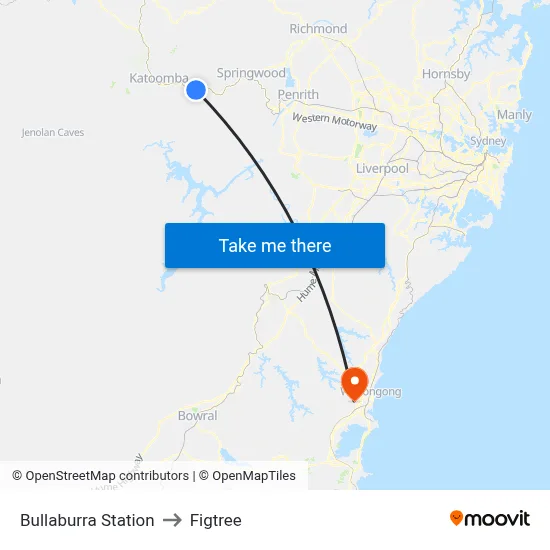 Bullaburra Station to Figtree map