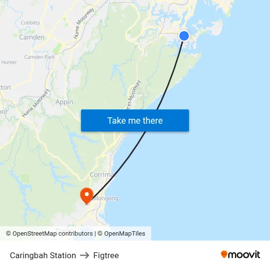 Caringbah Station to Figtree map