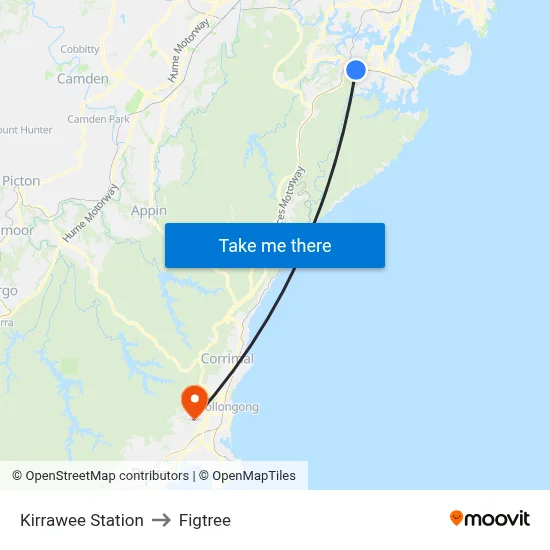 Kirrawee Station to Figtree map