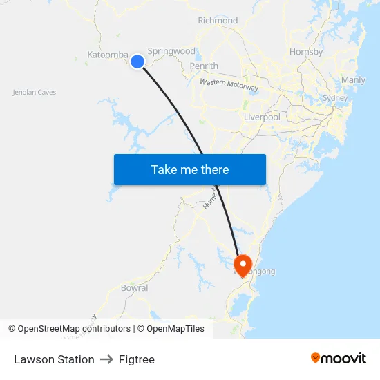 Lawson Station to Figtree map