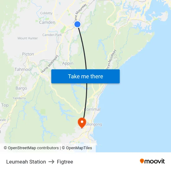 Leumeah Station to Figtree map