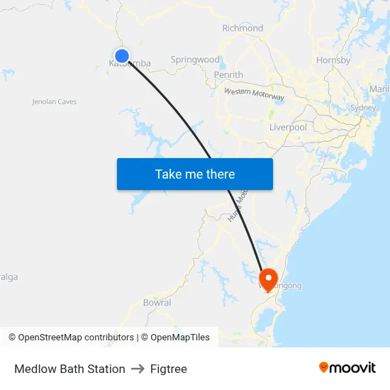 Medlow Bath Station to Figtree map