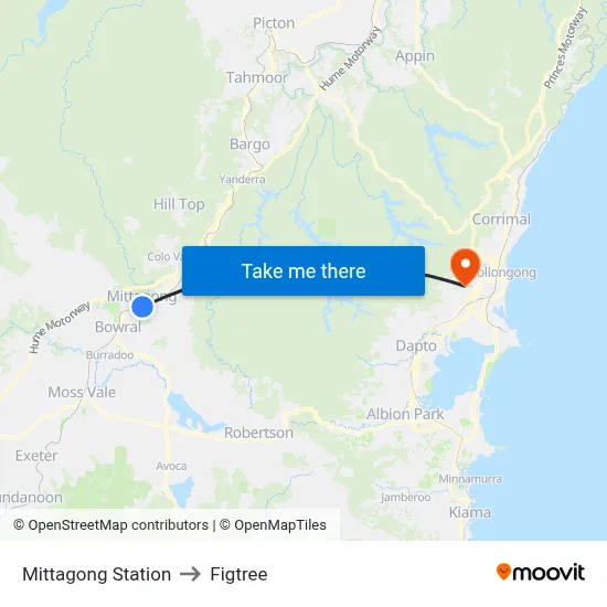 Mittagong Station to Figtree map