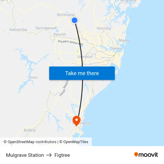 Mulgrave Station to Figtree map