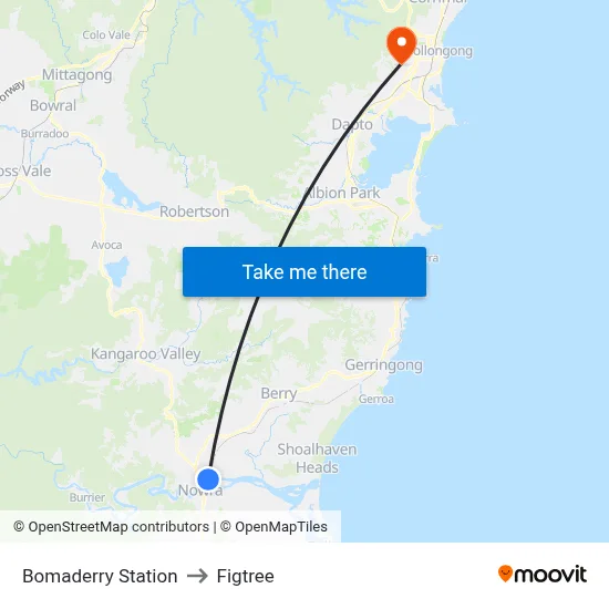 Bomaderry Station to Figtree map