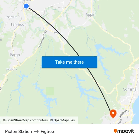 Picton Station to Figtree map