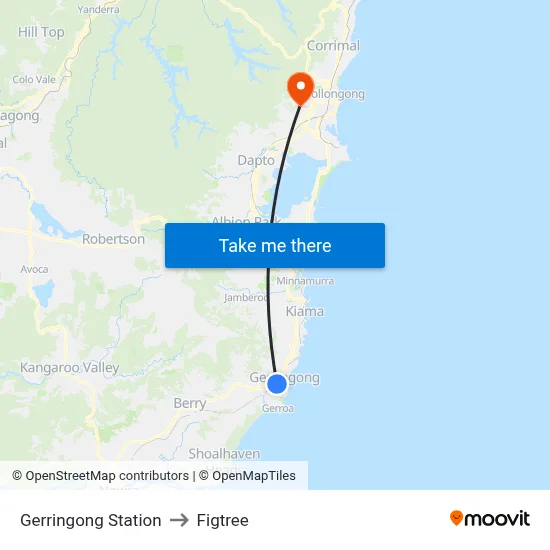 Gerringong Station to Figtree map