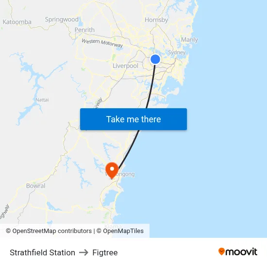 Strathfield Station to Figtree map