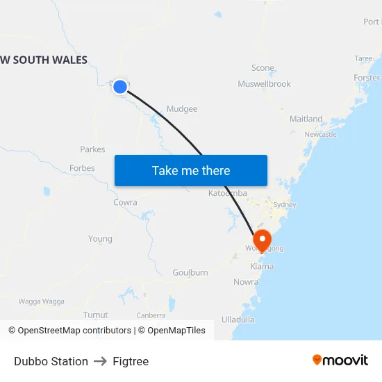 Dubbo Station to Figtree map