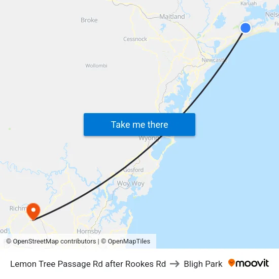 Lemon Tree Passage Rd after Rookes Rd to Bligh Park map