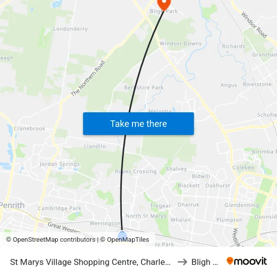 St Marys Village Shopping Centre, Charles Hackett Dr to Bligh Park map