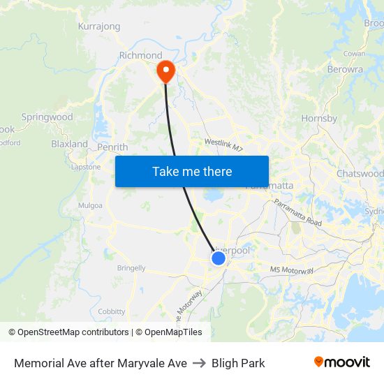 Memorial Ave after Maryvale Ave to Bligh Park map