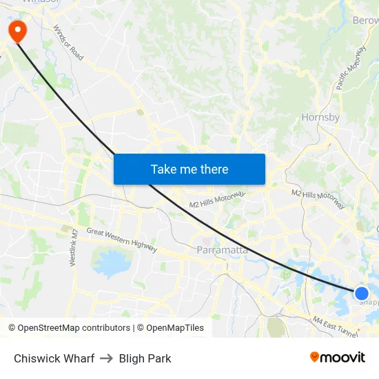 Chiswick Wharf to Bligh Park map
