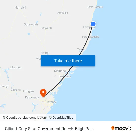 Gilbert Cory St at Government Rd to Bligh Park map